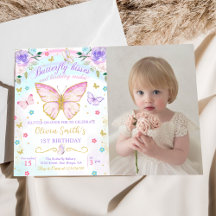 Floral Butterfly Kisses und Birthday Wishs Foto