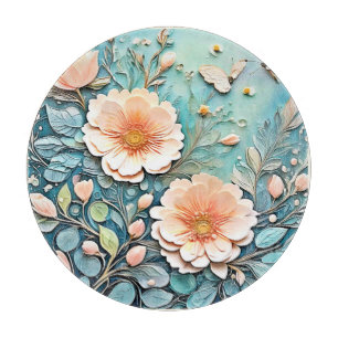 Floral Butterfly Pastell Art Schneidebrett