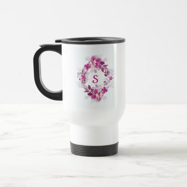 Floral Butterfly Travel Mug Reisebecher (Links)