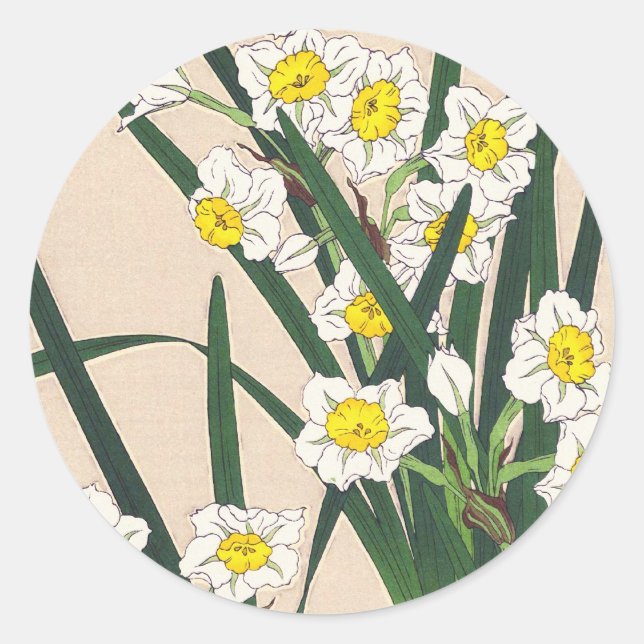 Floral Calander von Japan Kawarazaki Shodo japan Runder Aufkleber (Vorderseite)