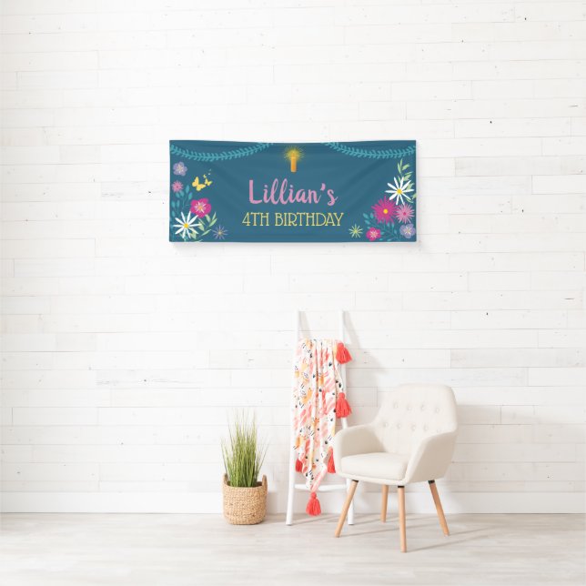 Floral Candle Birthday Banner (Insitu)