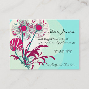 Floral Carte de visite - Rasberry Blue Sherbert