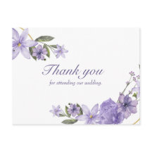 Floral carte postale mariage merci