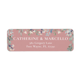 Floral Cascade Dusty Rose Hochzeit Rücksendeadress