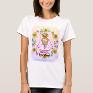Floral Cat Bride Braut T-Shirt