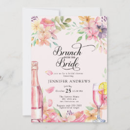 Floral Champagne | Bridal Shower Brunch Einladung