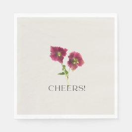 Floral Cheers Trendy Magenta Violet Blume Serviette