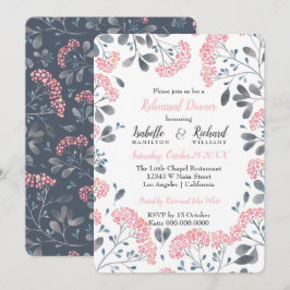 Floral chic grau pink Aquarell Probe Abendessen Einladung