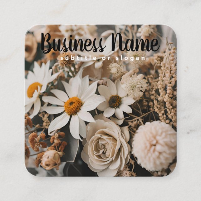 Floral chic | Neutre | Boho | Carte de visite (Devant)