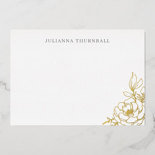 Floral Chic Peony Luxe Personal Stationery Foil I Folieneinladung (Vorderseite)