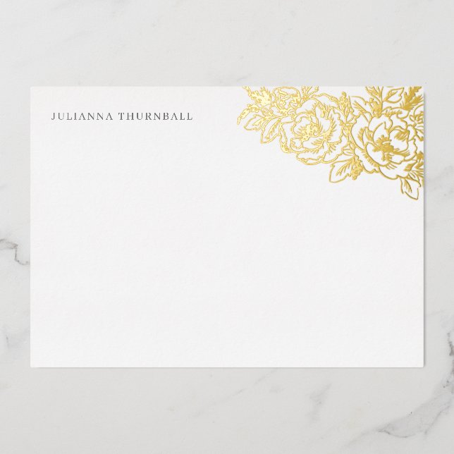 Floral Chic Peony Luxe Personal Stationery Folieneinladung (Vorderseite)