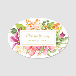 Floral Chic Pink Pastell Event Planner Namensschild