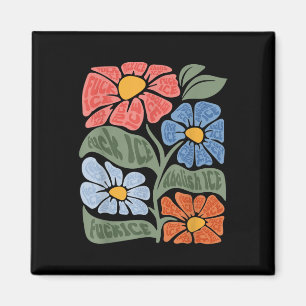 Floral Chinga La Migra Anti Ice Vintag Abolish II Magnet