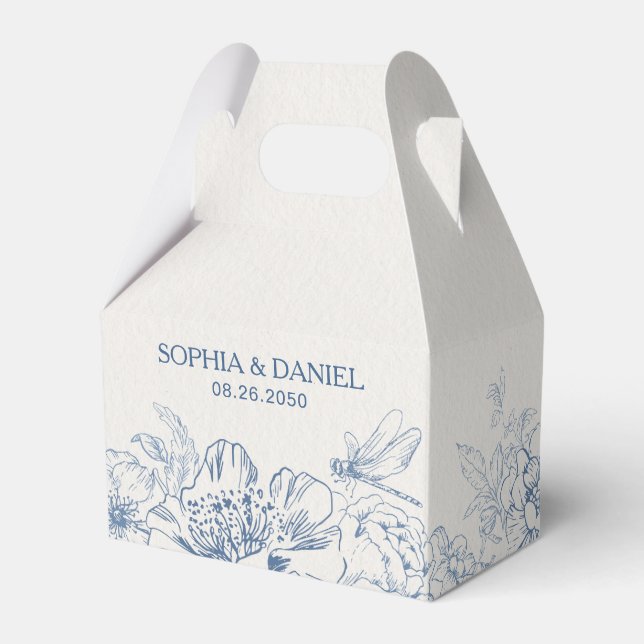 Floral Chinoiserie Gastgeschenk Hochzeiten Geschenkschachtel (Vorderseite)