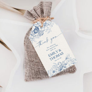 Floral Chinoiserie Hochzeitsmarken Geschenkanhänger