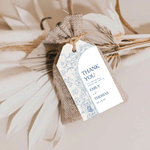 Floral Chinoiserie Hochzeitsmarken Geschenkanhänger