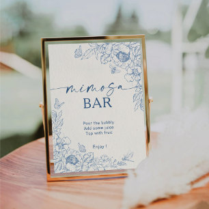 Floral Chinoiserie Mimosa Bar Paradies Sockelschild