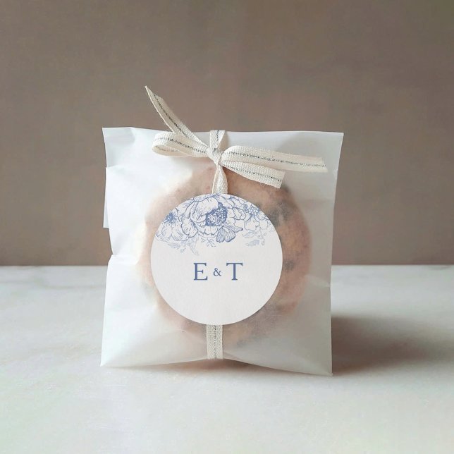 Floral Chinoiserie Wedding Classic Round Sticker (Von Creator hochgeladen)