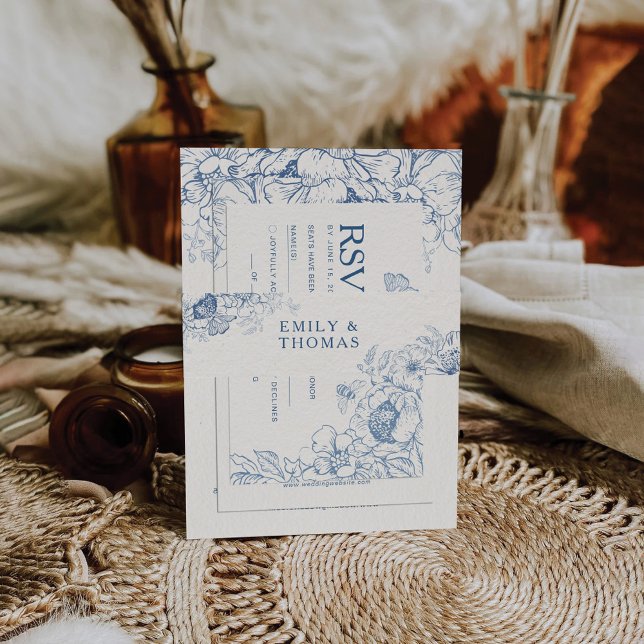 Floral Chinoiserie Wedding Einladungsbanderole (Von Creator hochgeladen)