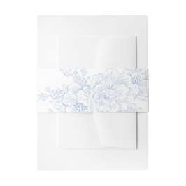 Floral Chintz Chinoiserie Blue Toile Wedding Einladungsbanderole