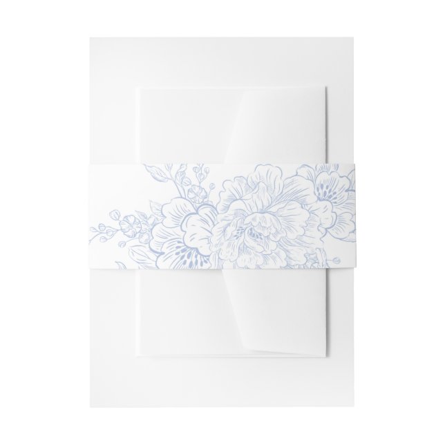 Floral Chintz Chinoiserie Blue Toile Wedding Einladungsbanderole (Vorderseite Beispiel)