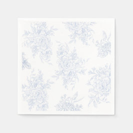 Floral Chintz Chinoiserie Blue Toile Wedding Serviette
