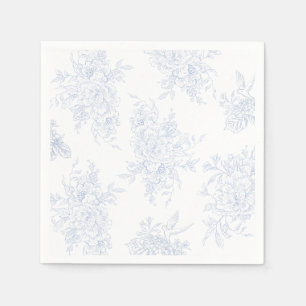 Floral Chintz Chinoiserie Blue Toile Wedding Serviette
