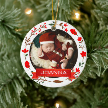 Floral Christmas Baby's First Christmas Photo