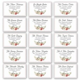 Floral Christmas Card individuelle Lieferadresse Aufkleber