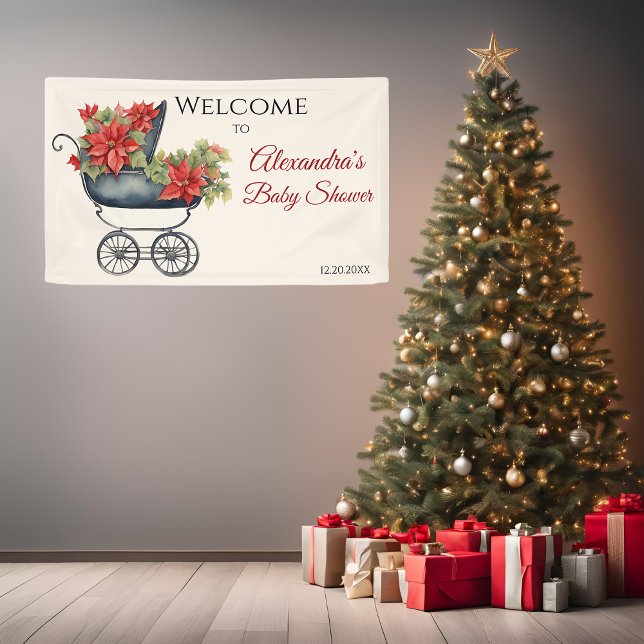 Floral Christmas Carriage Baby Shooter Banner (Von Creator hochgeladen)