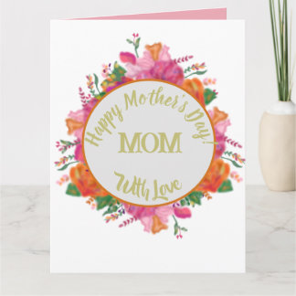 Floral Circle Banner Mother's Day Pink Karte
