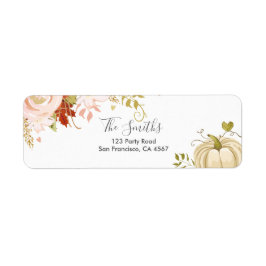 Floral Citrouille Étiquettes de adresse Automne Au