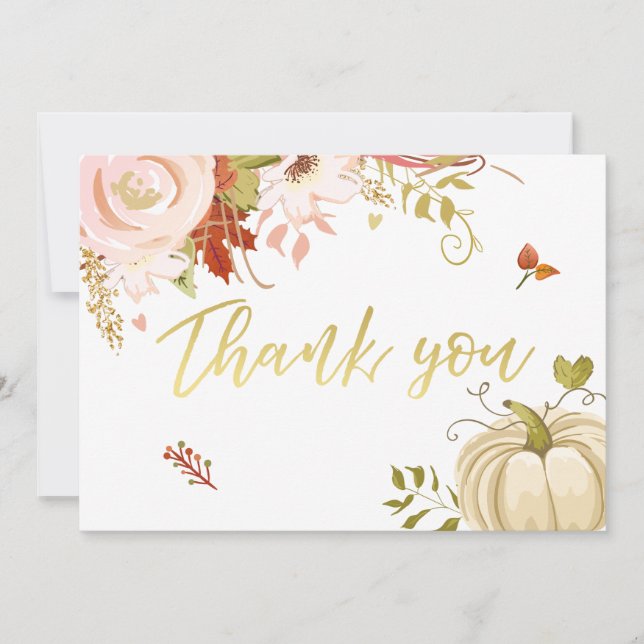 Floral Citrouille merci Rustic Automne Douche (Devant)