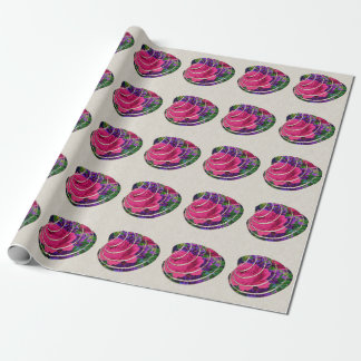 Floral Clamshell Motif Linen Wrapping Paper Geschenkpapier