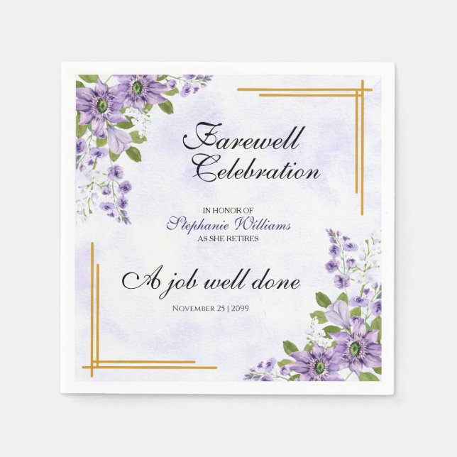 Floral Classic Elegantes Party Serviette (Vorderseite)