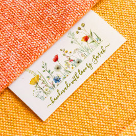 Floral clothing label for handmade items ripsband