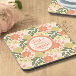 Floral Coaster Set – Gratitude-Inspired Home Decor Getränkeuntersetzer