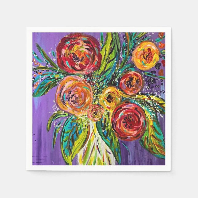 Floral Cocktail Napkins Serviette (Vorderseite)