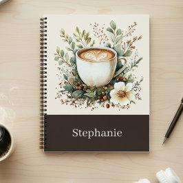 Floral Coffee Mug Personalized Notizbuch