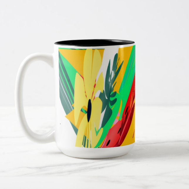  Floral Coffee Mug Zweifarbige Tasse (Links)