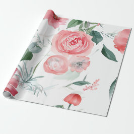 Floral Collage Watercolor Wrap Geschenkpapier