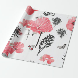 Floral Collage Watercolor Wrap Geschenkpapier