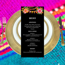 Floral coloré Fiesta Mariage mexicain Menu