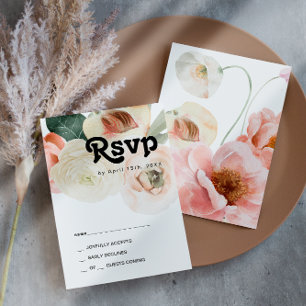 Floral coloré gras Carte RSVP