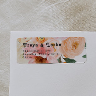 Floral coloré gras   Étiquette d'adresse de retour