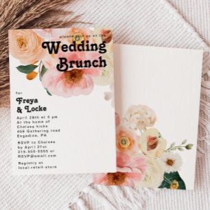 Floral coloré gras   Mariage Brunch Invitation
