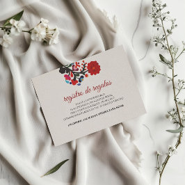 Floral Colorful Botanical Flowers Spanish Wedding Begleitkarte