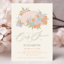 Floral Colorful Umbrella Yellow Baby Shower