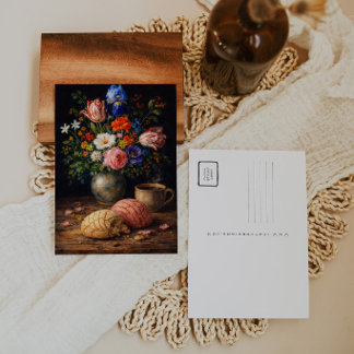 Floral Concha Still Life Art Postcard Postkarte