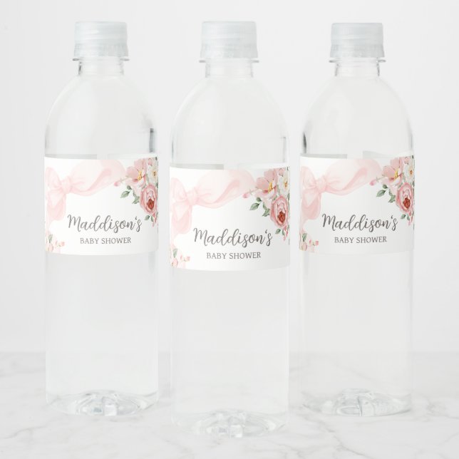Floral Coquette Baby in Bloom Baby Dusche (Flaschen)